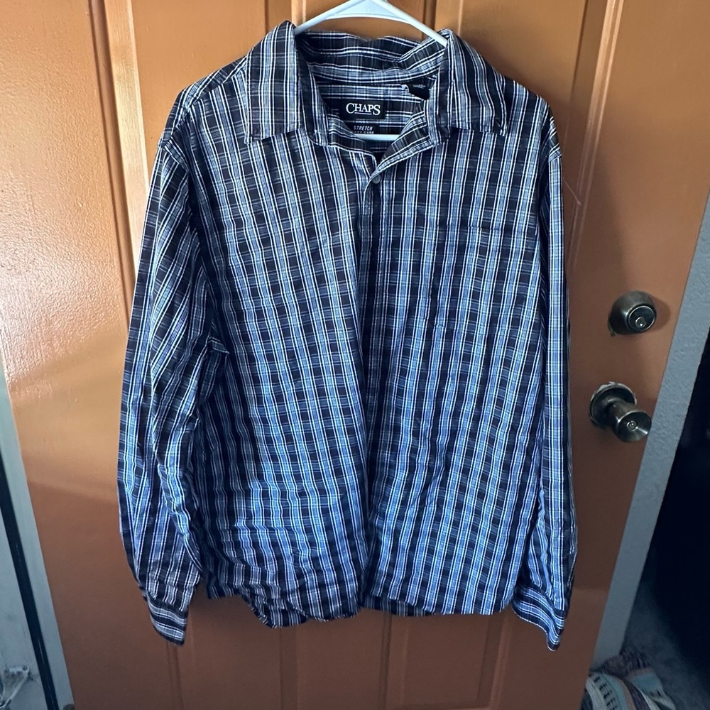 Chaps Black and White Checkered Shirt